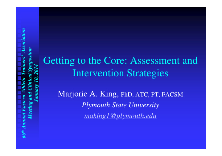 getting to the core assessment and intervention strategies