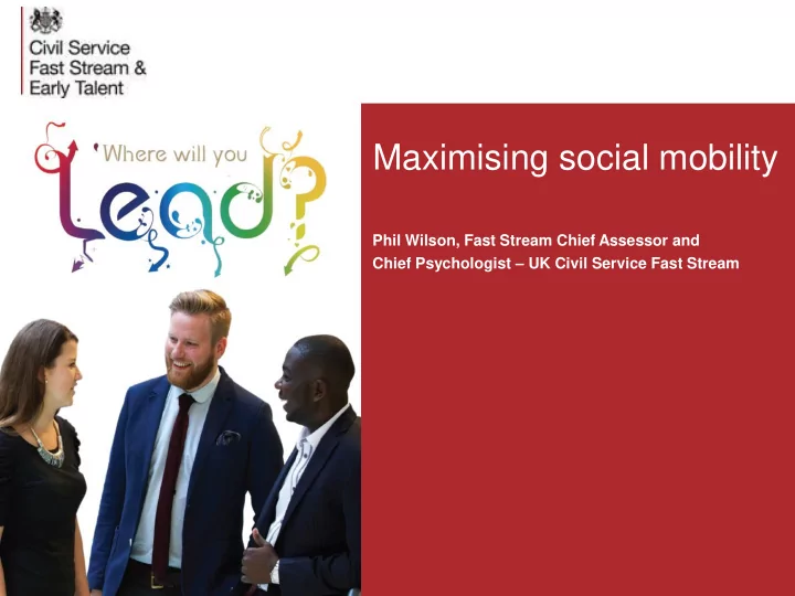 maximising social mobility