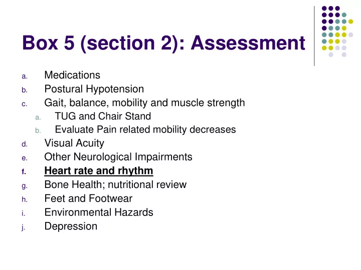 box 5 section 2 assessment