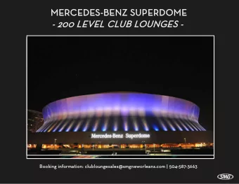 - 200 L  00 LEVEL  VEL C  CLUB  UB LOUN  OUNGES  GES -  Booki  Booking i  infor  ormation  on:  :