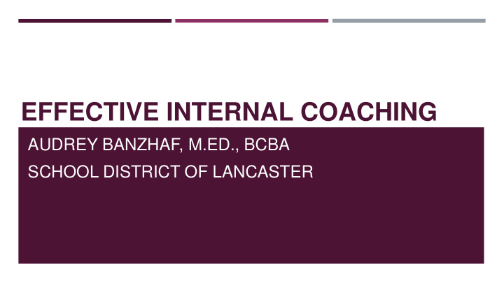 effective internal coaching