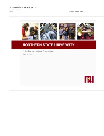 Ill  INNOVATION AND EXCELLENCE C U.S. News &amp; World Report recognized Northern State University