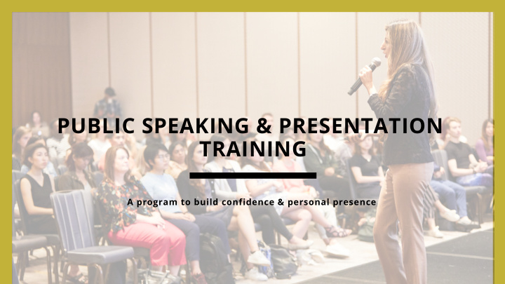 public speaking presentation training