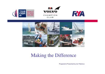 Making the Difference  Prepared &amp; Presented by Ian Patience  Coaching  Protecting your Rights,