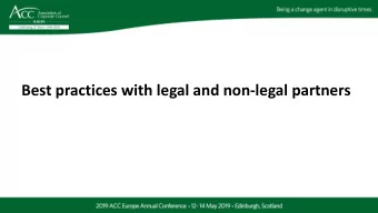 Click to add title  Click to add title  Best practices with legal and non-legal partners  Click to