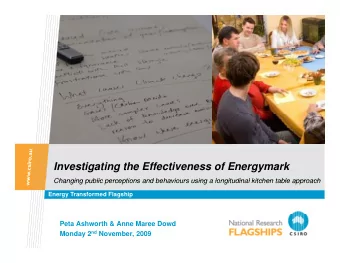 Investigating the Effectiveness of Energymark  Changing public perceptions and behaviours using a