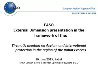 framework of the:  Thematic meeting on Asylum and International  protection in the region of the