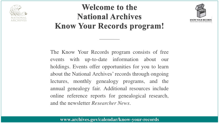 the know your records program consists of free