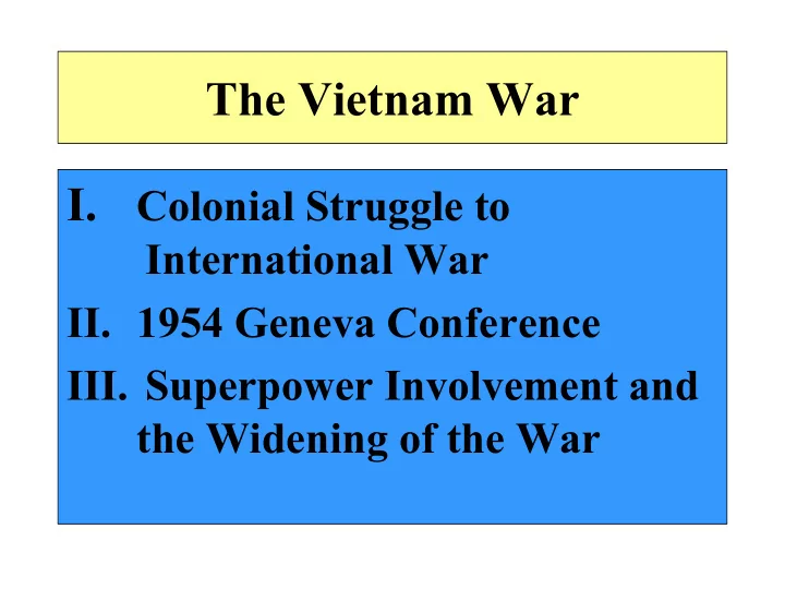 the vietnam war i