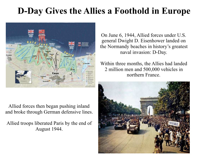 d day gives the allies a foothold in europe