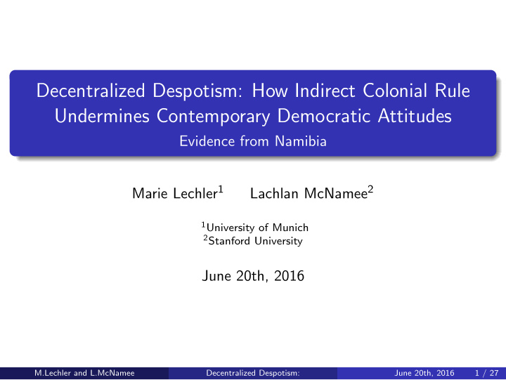 decentralized despotism how indirect colonial rule