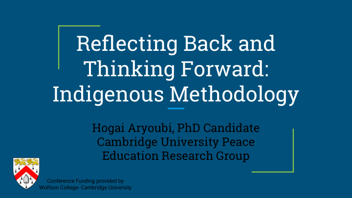 reflecting back and thinking forward indigenous