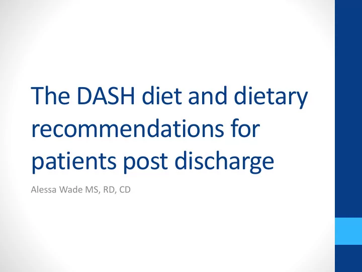 recommendations for
