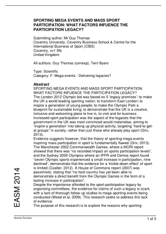 EASM 2014  pessimistic, stating that no host country has yet been able to  demonstrate a direct