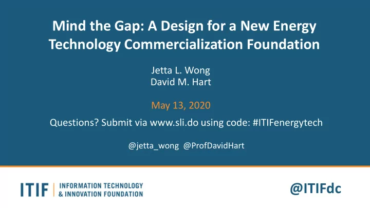 mind the gap a design for a new energy technology