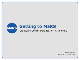 Canadas Commercialization Challenge  Ilse Treurnicht  CFI AGM  October 2008  pg 2  Remarkable