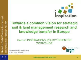 Second INSPIRATIONs POLICY ORIENTED WORKSHOP  Valrie Gurin, Corinne Merly  4 July 2017,