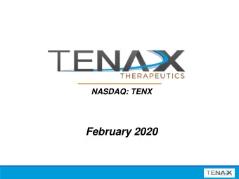 February 2020  Safe Harbor Statement  This presentation contains certain forward-looking statements