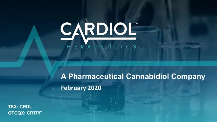 a pharmaceutical cannabidiol company