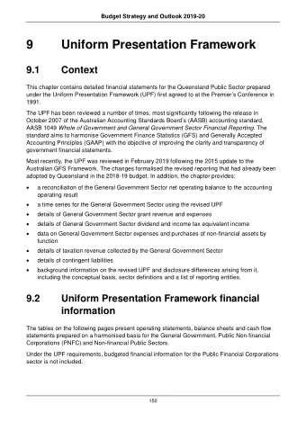 9  Uniform Presentation Framework  9.1  Context  This chapter contains detailed financial