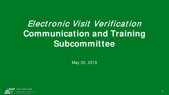 communication and training subcommittee