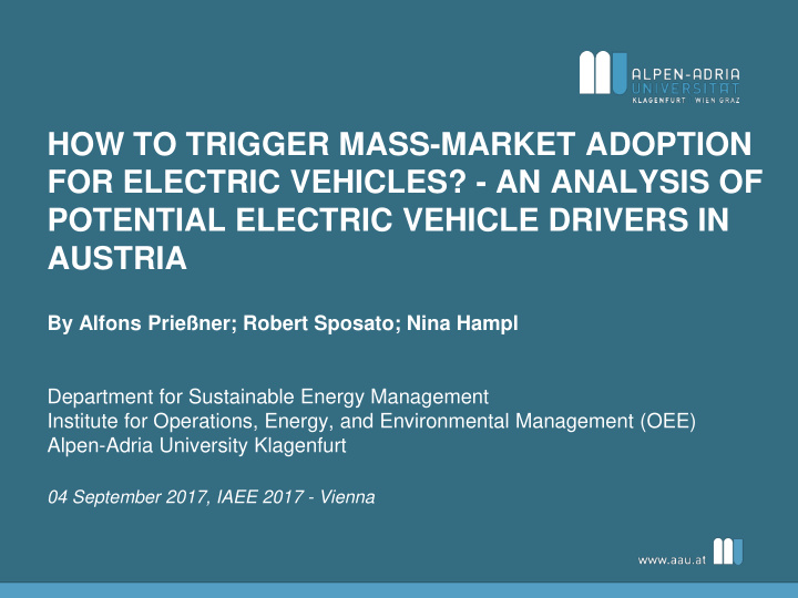 potential electric vehicle drivers in