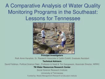 A Comparative Analysis of Water Quality  Monitoring Programs in the Southeast:  Lessons for