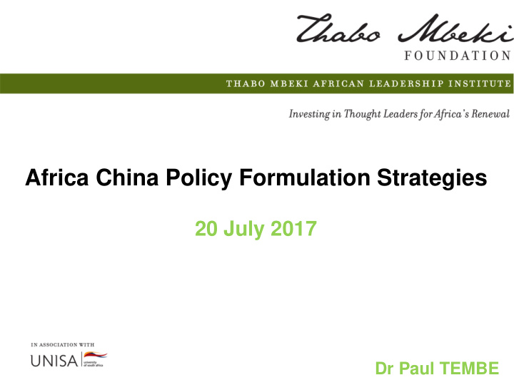 africa china policy formulation strategies
