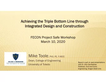 OVERVIEW  Triple Bo  iple Bott  ttom Line and  om Line and Social  Social  Prevention through