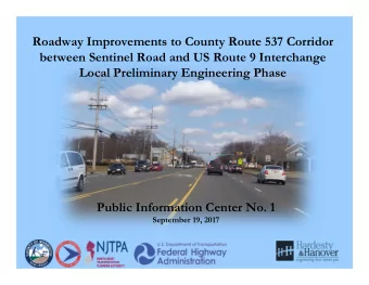 Roadway Improvements to County Route 537 Corridor  between Sentinel Road and US Route 9 Interchange