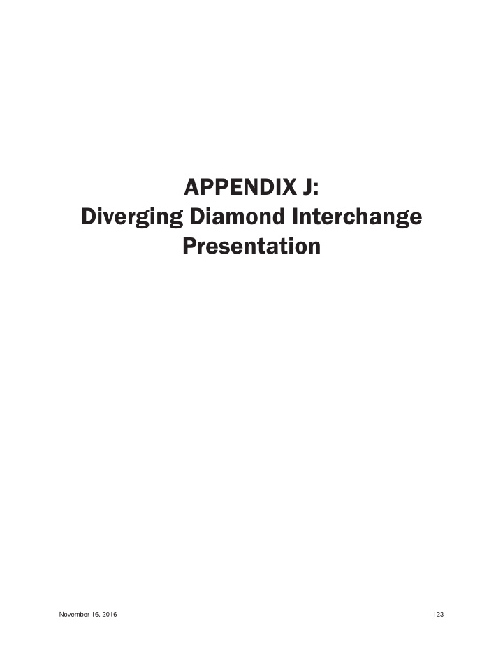 appendix j diverging diamond interchange presentation