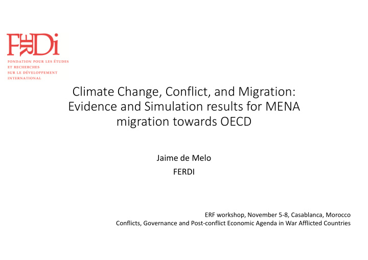 climate change conflict and migration evidence and