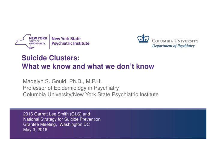 suicide clusters what we know and what we don t know