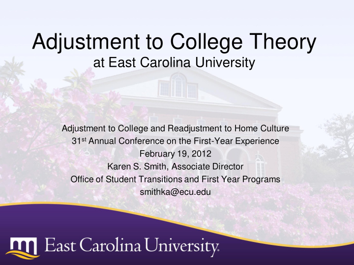 adjustment to college theory