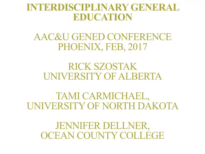 interdisciplinary general