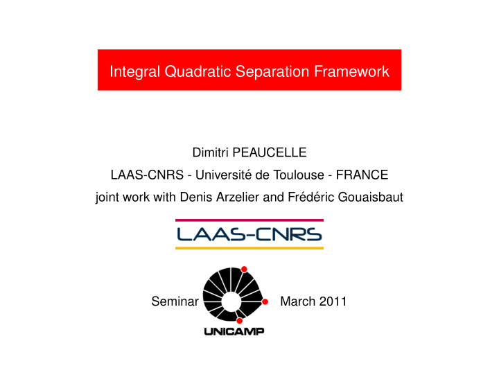 integral quadratic separation framework