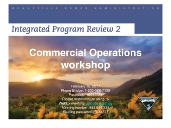 workshop  February 16, 2017  Phone Bridge: 1-203-566-7138  Passcode: 1524228#  Please mute/unmute