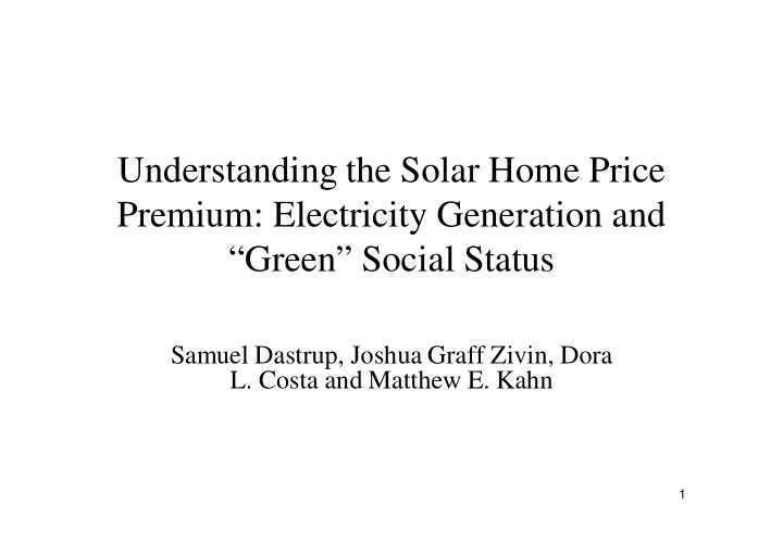 understanding the solar home price premium electricity