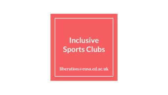 Sports Clubs  liberation@eusa.ed.ac.uk  Liberation Campaigns  These campaigns exist to create a