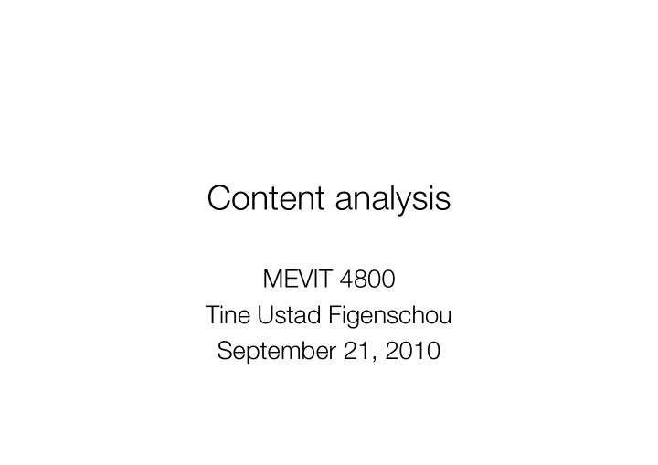 content analysis