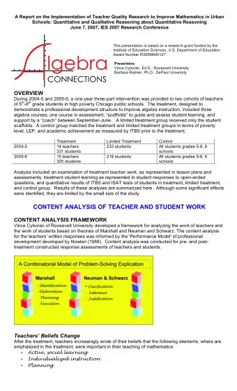 This presentation is based on a research grant funded by the  Institute of Education Sciences, U.S.