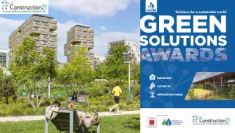 The reference international  competition for sustainable buildings &amp; cities  Every year,