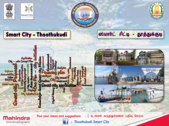 a  Agend  nda  Smart city  introduction  1  National and global models  2  Thoothukudi