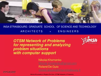 for representing and analyzing  problem situations  with computer support  Nikolai Khomenko