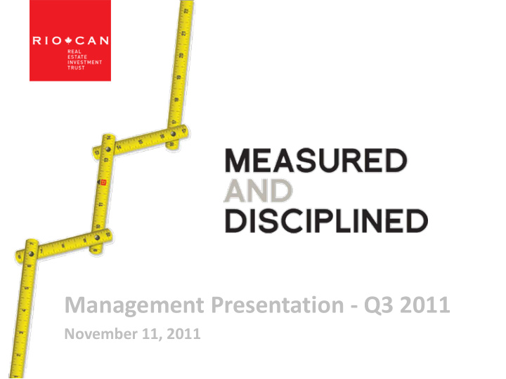 management presentation q3 2011