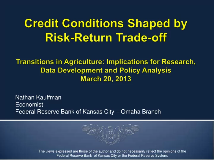nathan kauffman economist federal reserve bank of kansas