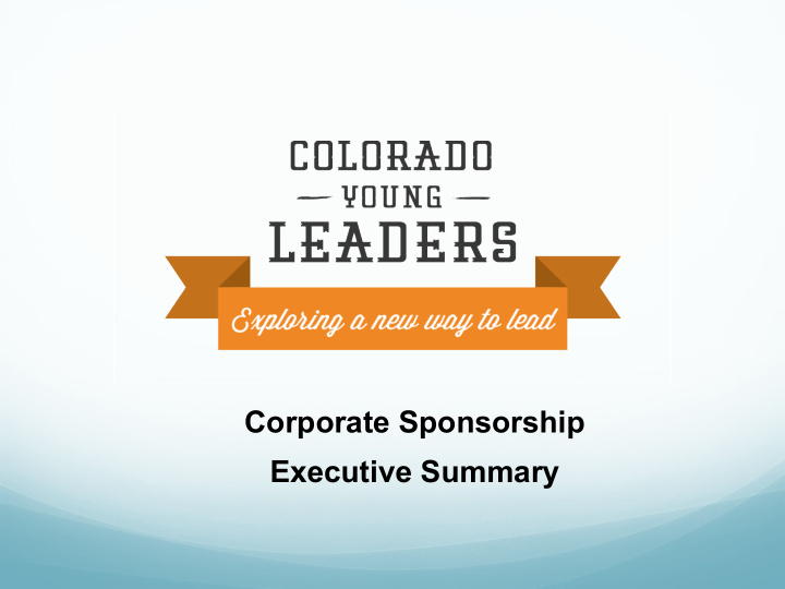 corporate sponsorship executive summary who we are