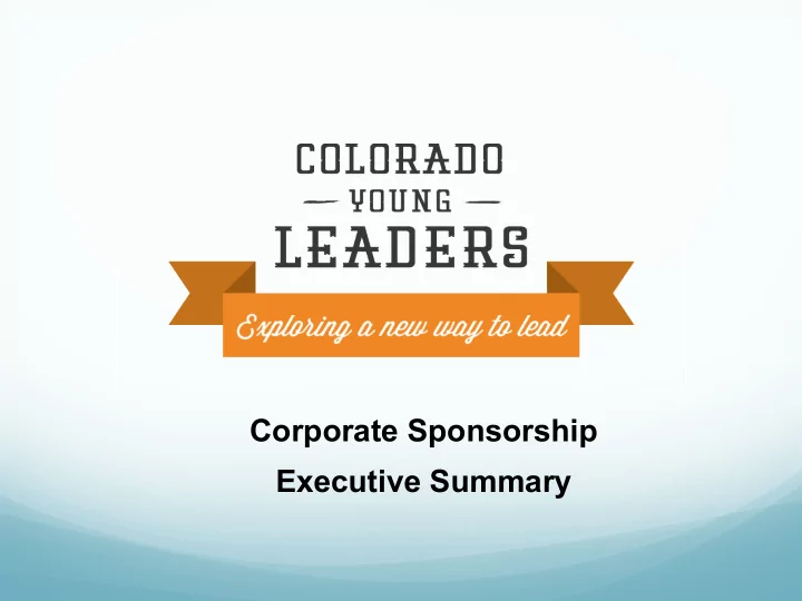 corporate sponsorship executive summary who we are