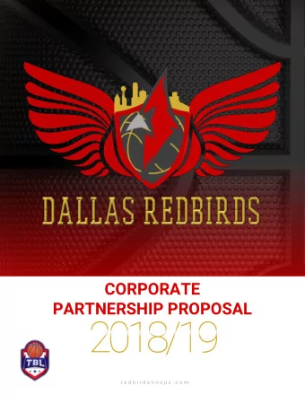 CORPORATE  PARTNERSHIP PROPOSAL  r e d b i r d s h o o p s . c o m 2 3  contents  comments from the