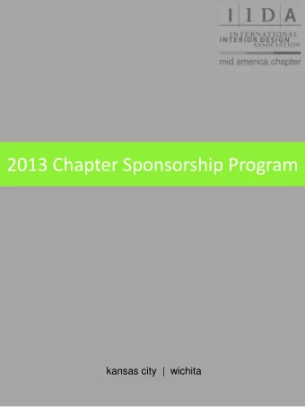 2013 Chapter Sponsorship Program  kansas city  |  wichita  2013 Chapter Sponsorship Program  TABLE